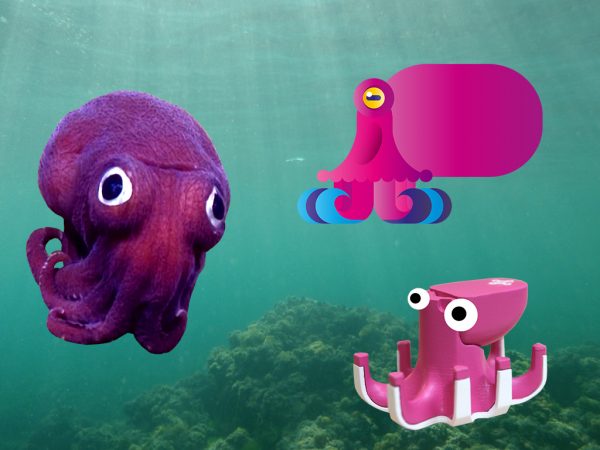 octopus family playing game together