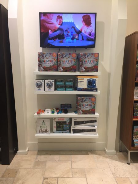 An in-store display for the Beasts of Balance stacking game 2